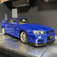 Autoart 1/18 Nissan Skyline R34 Blue Diecast Model Car New No Box