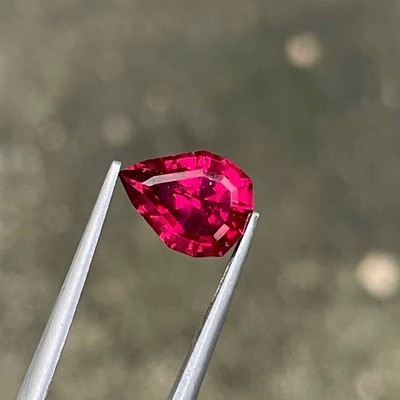 2.74 Carat Natural Red Garnet Fancy Pear Cut From Tanzania
