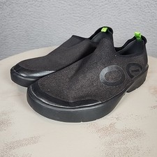 Oofos Oomg Eezee Mens 9 Triple Black Low Slip On Sneaker Casual Recovery