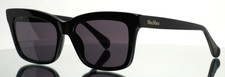 MAX MARA Logo4 MM0010 01A Black Womens Rectangle Full Rim Sunglasses 55-17-140