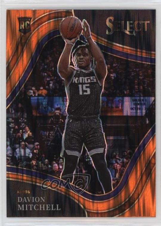 2021-22 Panini Select Courtside Orange Flash Prizm Davion Mitchell #280 2l4