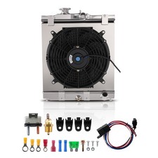 Aluminum Radiator for Honda Civic EM1 EJ8 1992-2000 MT+Fan+Shroud+Cap Kit