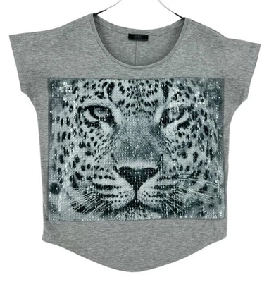 T-Shirt Gris À Manches Courtes Casual GUESS Femme Taille S - Photo 1/4