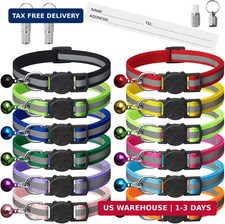 12 Pack Reflective-Breakaway Cat Collars with Bells,Safety Buckle Kitten Collar,
