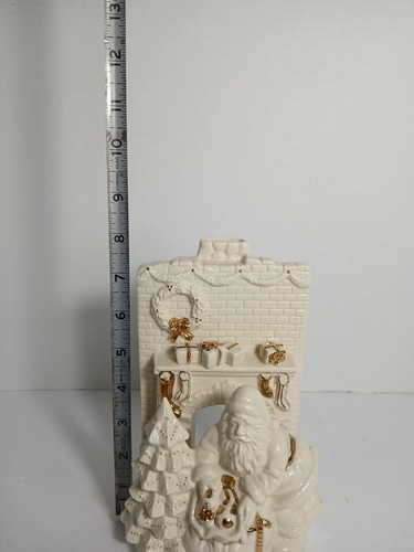 Lenox Santa Fireplace For Votive Candle China & 22K Gold Trim 8 x 5.5" Christmas - Picture 8 of 9
