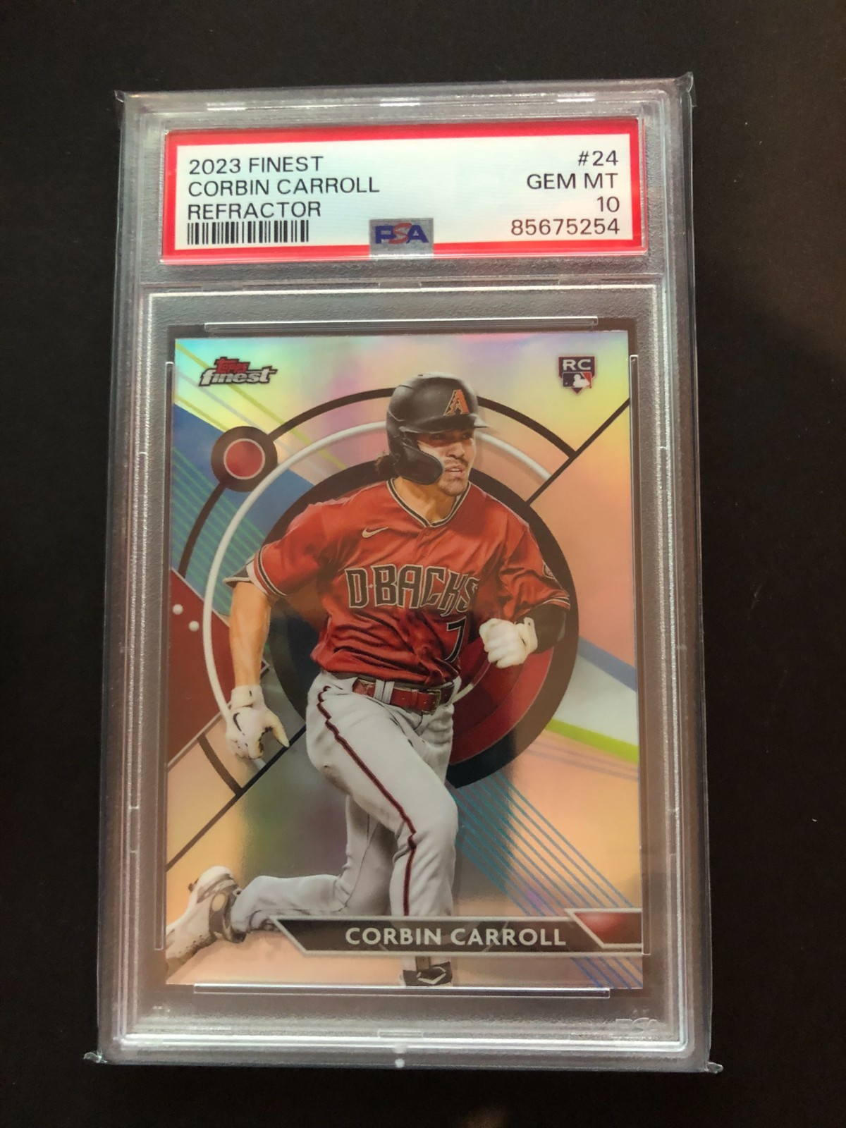 2023 TOPPS FINEST REFRACTOR #24 CORBIN CARROLL ROOKIE RC PSA 10