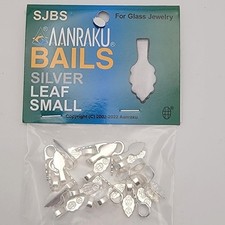 Silver Plated Jewelry Bails SMALL New Aanraku 25 Leaf Glue-On Display Fused