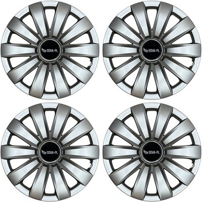 Radkappen 14'' Satz 4 Stk. silber + Nabenkappen SOVA-PL - K226