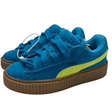 Sneakers Puma Fenty Creeper platform donna blu giallo scamosciato taglia 4,5 US