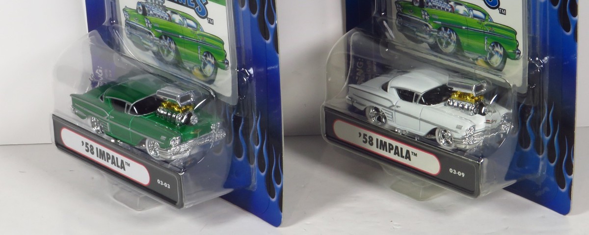 Muscle Machines White Tires 1958 Chevy Impala Chase Green & White