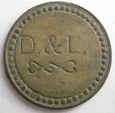D & L.  picker token brass VF 21mm #3