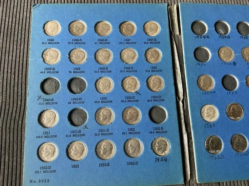 Lot of 35 Roosevelt Silver Dimes, coins range from circulated to uncirculated