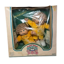 Vintage 1985 Cabbage Patch Kids Twin Boys In Box Blonde Hair Green Eyes