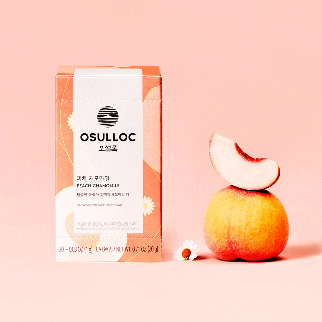 TOZATouch of Soul1,2,4,5 PURE SOUL CD5枚 OSULLOC Peach Chamomile Herbal Tea 20 Bags – Caffeine-Free, Sweet