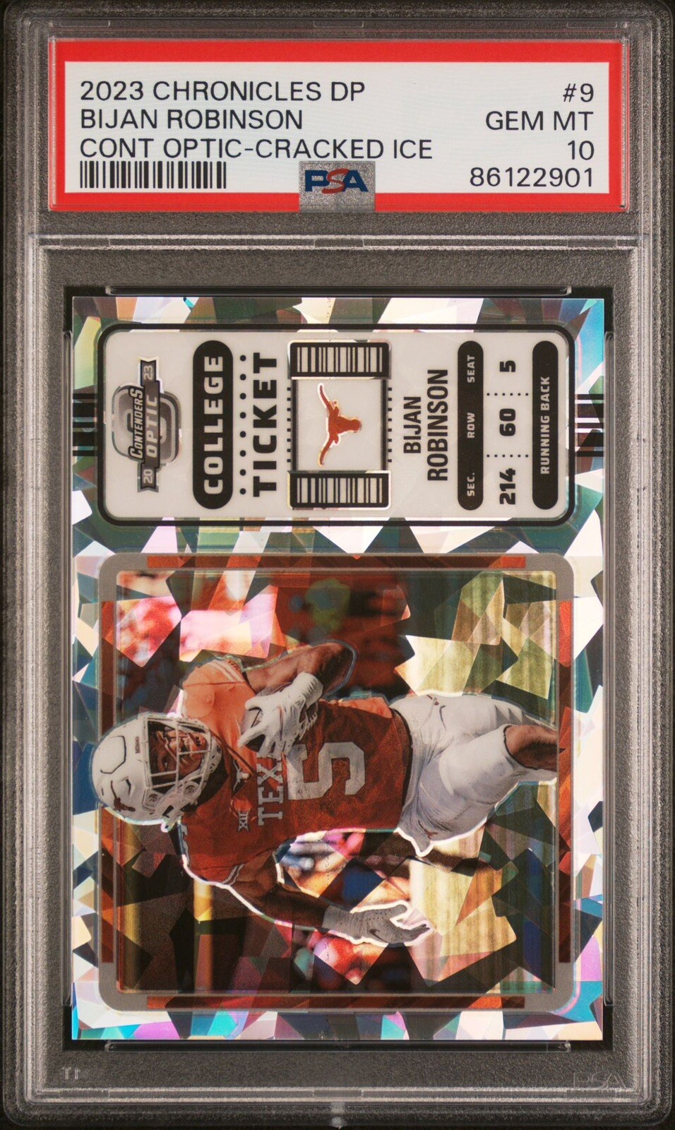 Bijan Robinson Panini Chronicles Draft Picks Contenders Optic #9 Cracked Ice