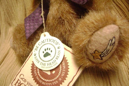 2002- COLECCIÓN BOYD'S BEAR 6" OSO ARTICULADO DE FELPA - CORONA DE ORO # 9693 HM - Imagen 5 de 7