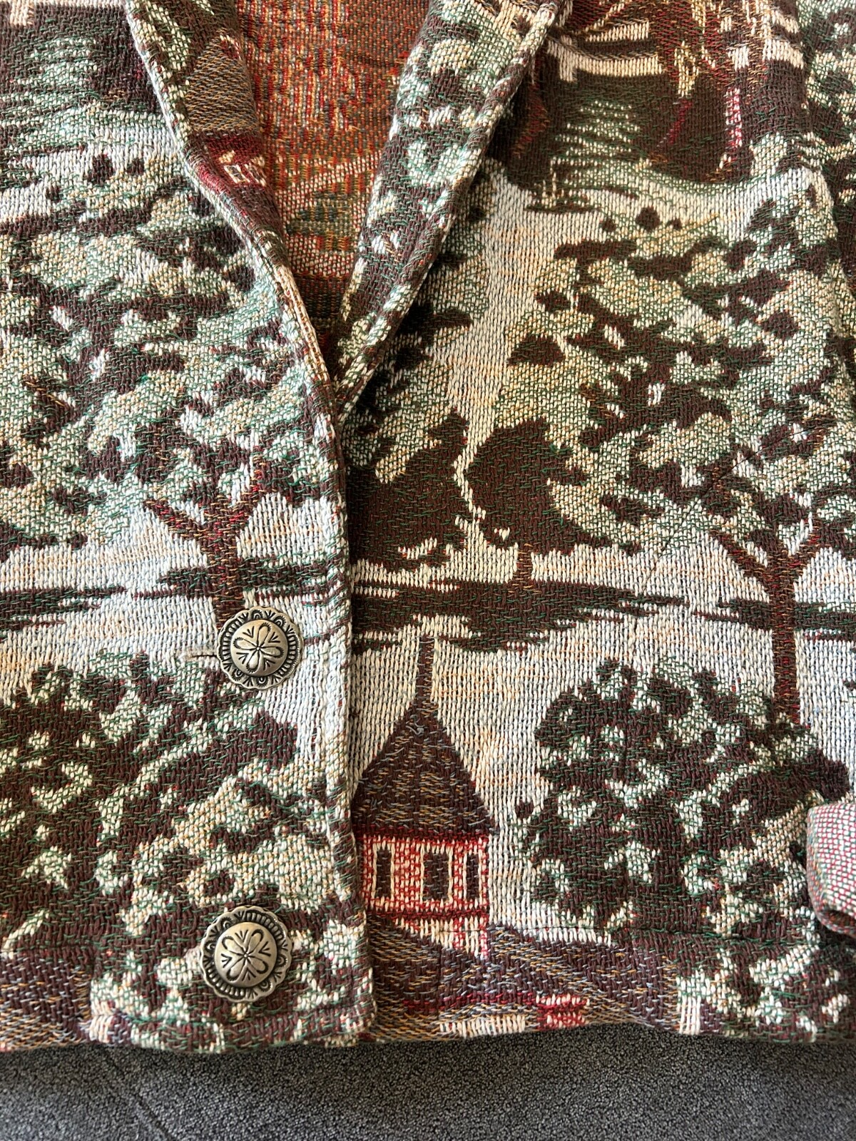 Vintage! Giacca arazzo PAINTED PONY polo cavallo fienile campagna taglia unica S M L