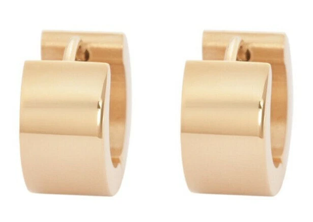 Pendientes Huggie de aro pequeños de acero inoxidable Edforce para hombre mujer Foto 4 de 4
