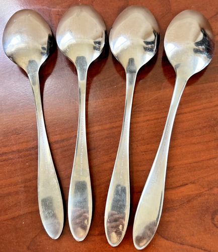 Hampton Silversmiths Stainless Steel Flatware Dinner Spoons 8" Set of 4 - Picture 2 of 5