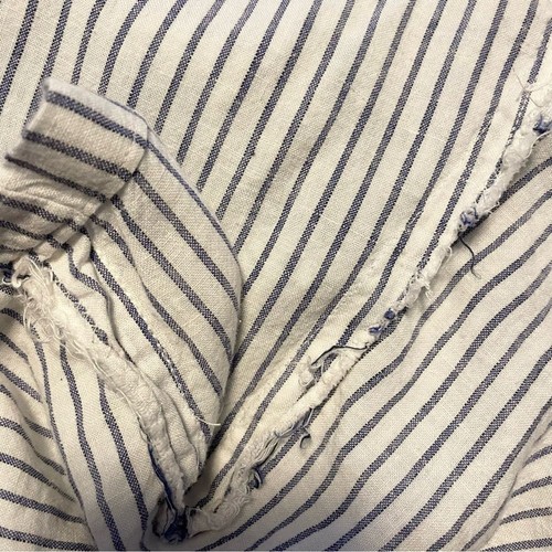 Silence + Noise Top Striped Linen Rayon ALTERED Relaxed Fit Size Large Women - Picture 7 of 14