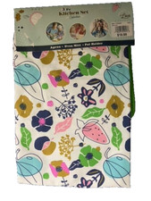 3 Pc Kitchen Set Collection - Apron/Oven Mitt/Pot Holder Sweet Life 
