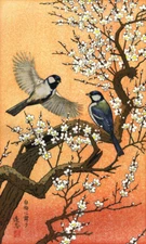 Japanese Art Woodblock Print Birds of the Four Seasons "Spring" YOSHIDA TOSHI
