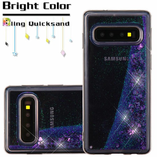 Samsung GALAXY S10 E Plus 5G Bling Hybrid Liquid Glitter Rubber TPU Case Cover - Picture 6 of 36