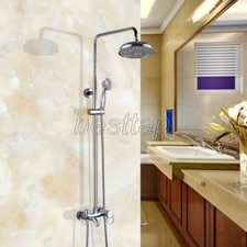 Polished Chrome Brass Bathroom Rain Shower Faucet Set Bathtub Mixer Tap scy335
