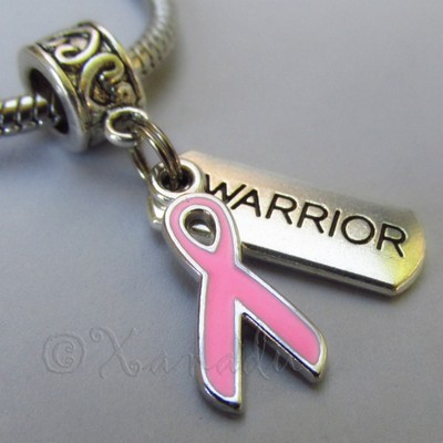 Pink Warrior Breast Cancer Awareness Ribbon Charm For