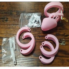 Silicone Chastity Cage Male Chastity Cage with 4Penis Rings Chastity Device Lock