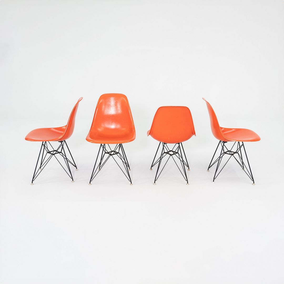 1962 Set of Four Herman Miller Eames DSR Fiberglass Dining Side