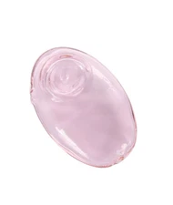 3 Inch Pink Glass Pebble Hand Pipe Tobacco Smoking Handmade Pocket Travel Size