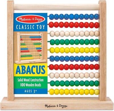 Melissa & Doug Abacus - Classic Wooden Educational Counting Toy With 100 Beads