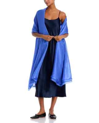 EILEEN FISHER (OS) BLUE STAR 100% SILK SCARF NWT MSRP$128