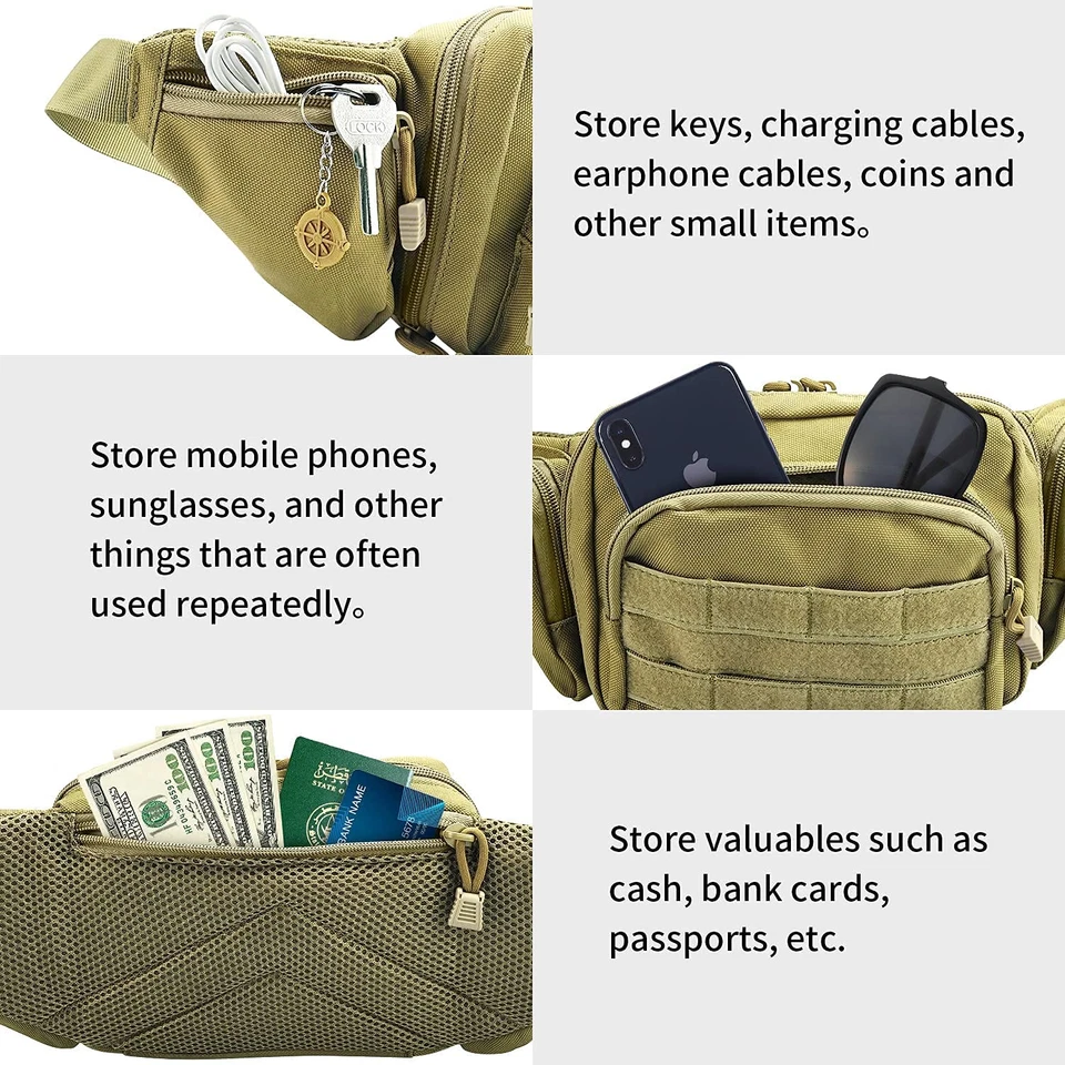 Tactical Pistol Pouch Waist Gun Pack Bag Fanny Packs Concealed Carry Gun Holster - Image 3 of 4