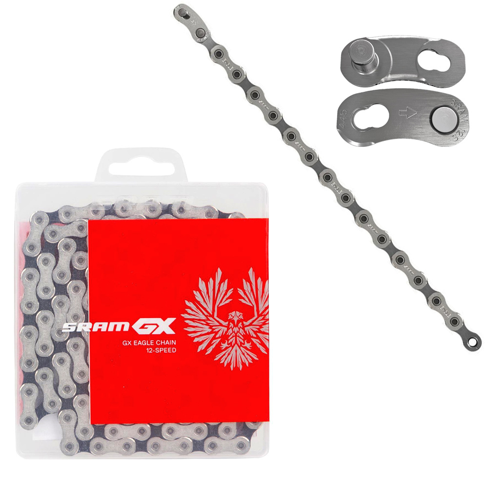 Catena SRAM GX Eagle T-Type 12 Velocità – 126 Link – SolidPin – Grigia Con PowerLock