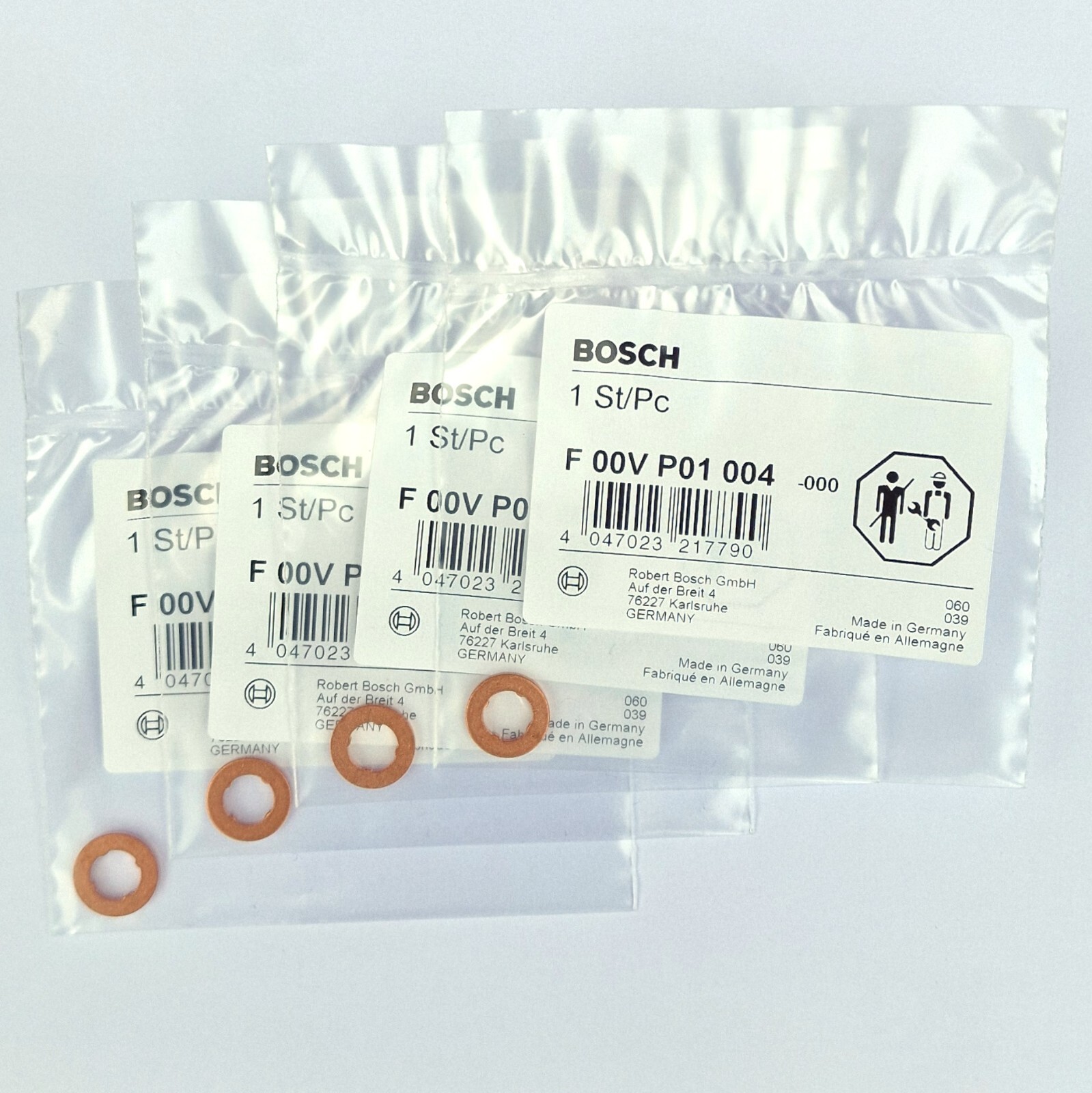 Kia Soul II 1.6 CRDi / CVVT (PS) Set x4 Genuine Bosch Injector Copper Base Seals