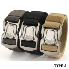 2023 Aluminum Alloy Outdoor Tactical Nylon Belt Men's Elastic Military Fan Belt