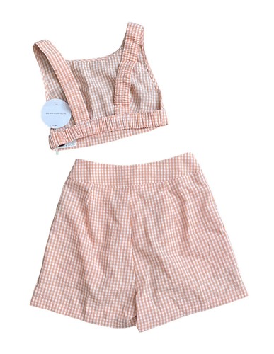 SHEIN Vcay Womens Size Small XS Gingham 2 Piece Outfit Set Shirt Hi Rise Shorts - Picture 8 of 16
