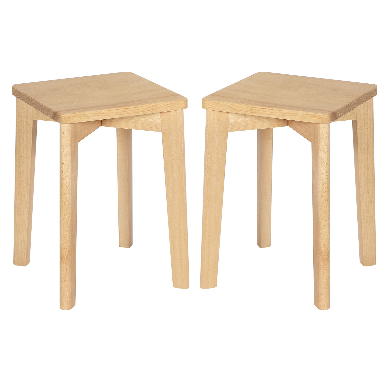 2/4/6x Esszimmerstühle Massivholz rechteckiger Holzhocker stapelbar Holzstuhl