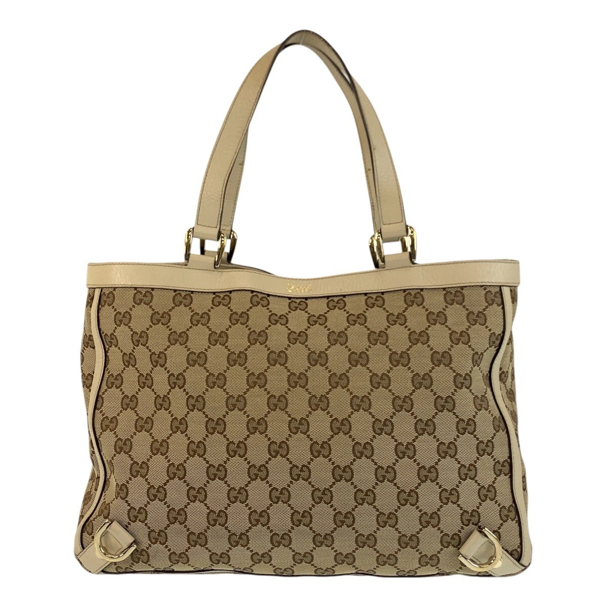 Sac fourre tout GUCCI 170004 sac bandoulière beige or quincaillerie GG toile/cuir GG