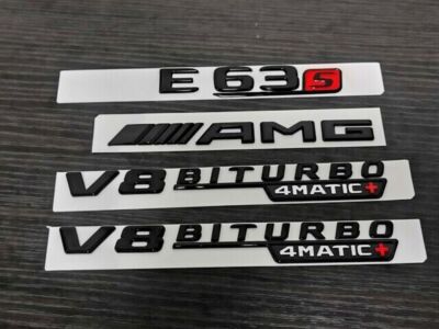 For Mercedes Benz Badges E63s Glossy Black AMG V8 BITURBO 4MATIC+ W213 New