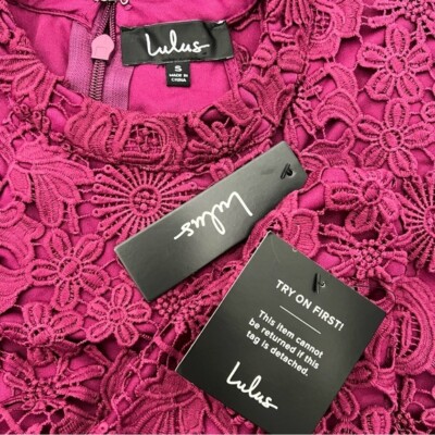 Lulus Love Poem Magenta Lace Mini Dress Size Small NWT | eBay