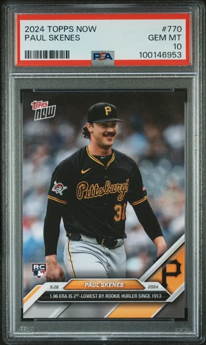 Paul Skenes 2024 Topps Now #770 Pittsburgh Pirates Rookie PSA 10