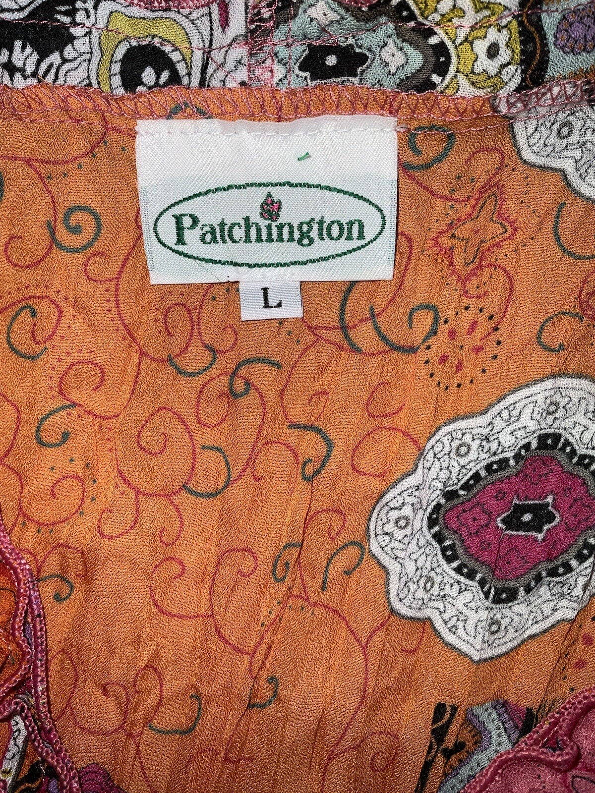 Patchington Pink Orange Paisley Patchwork Retro B… - image 7