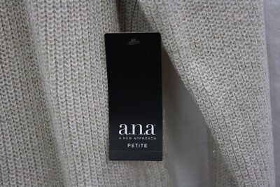 a.n.a Women's Pullover Sweater Ivory L Crochet Wide Sleeve Scoop