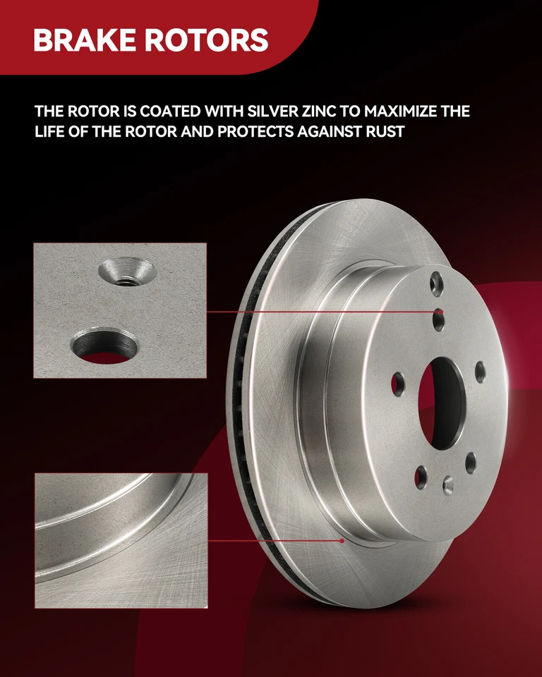 Rotores de disco delanteros pastillas de freno para Ford Crown Victoria 1998-2002 Lincoln Town Car Foto 3 de 4