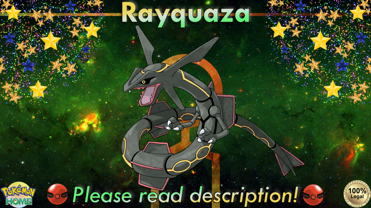 ✨Shiny Rayquaza EVENT 6IV✨Sword Shield Scarlet Violet HOME