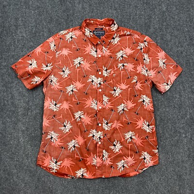 American Rag Mens Hawaiian Shirt Extra Large Red Button Up