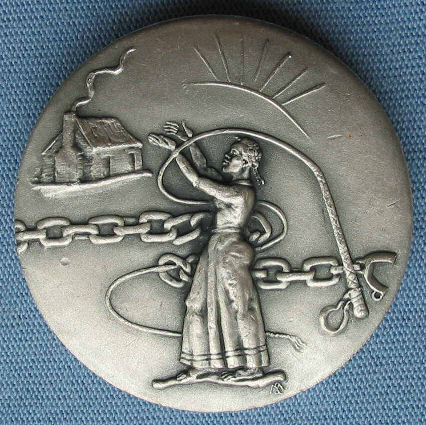 1975 Harriet Beecher Stowe .999 Silver High Relief Medal - Medallic Art Co. MACO